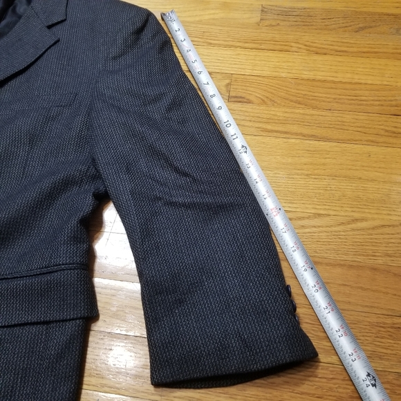 Jos A. Bank Tweed Sport Coat 43R Corporate Cashmere Wool 3 Button Gray Navy - Picture 10 of 13